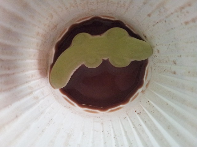 ... du sucre ... en forme d'animal vert !